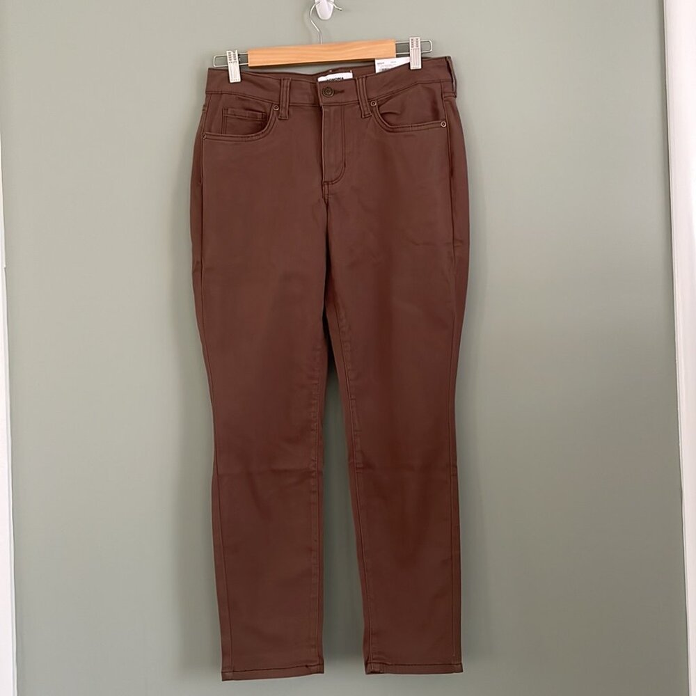 Sonoma Skinny NWT Mid-Rise Women's 8 L Brown Pants W-29" L-41" Inseam 31"